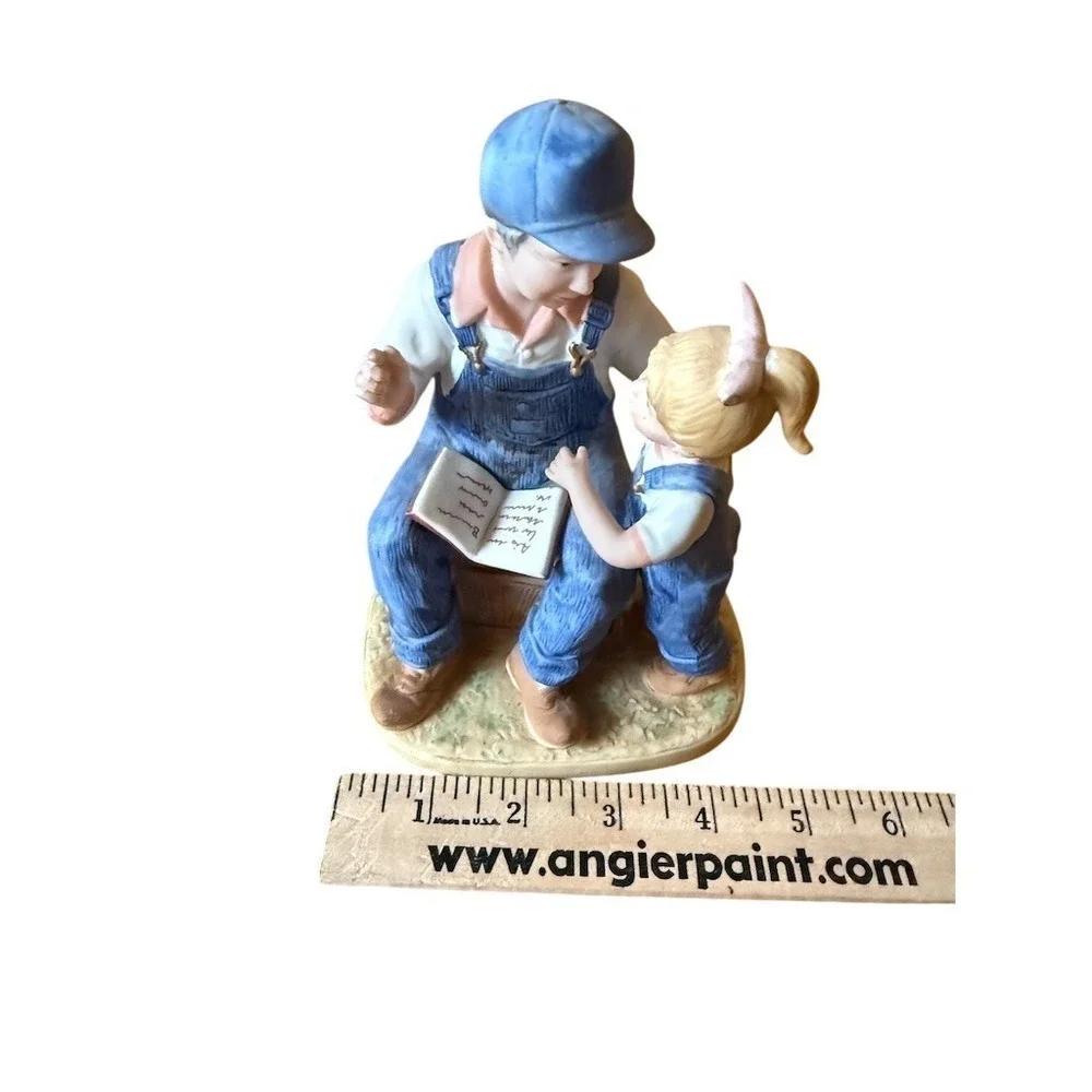 HOMCO Denim Days Grandpa's Story‎ Figurine Danny & Debbie Vintage 6 in